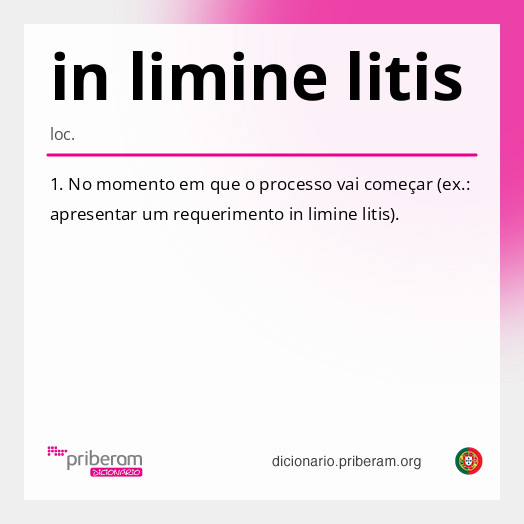 Significado de in limine litis
